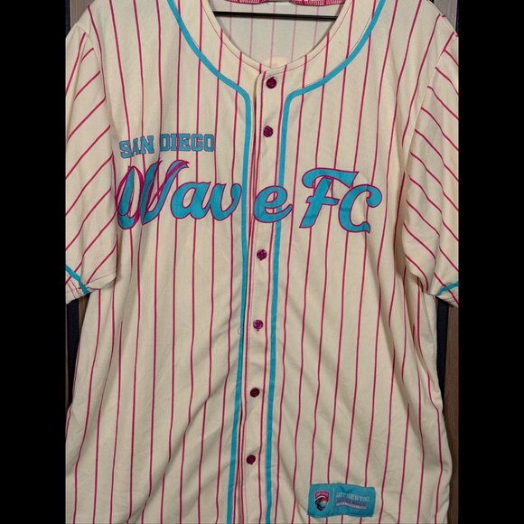 New San Diego Wave FC Baseball Shirt Large Adults Home Opener Soccer Jersey #24 - Picture 2 of 12